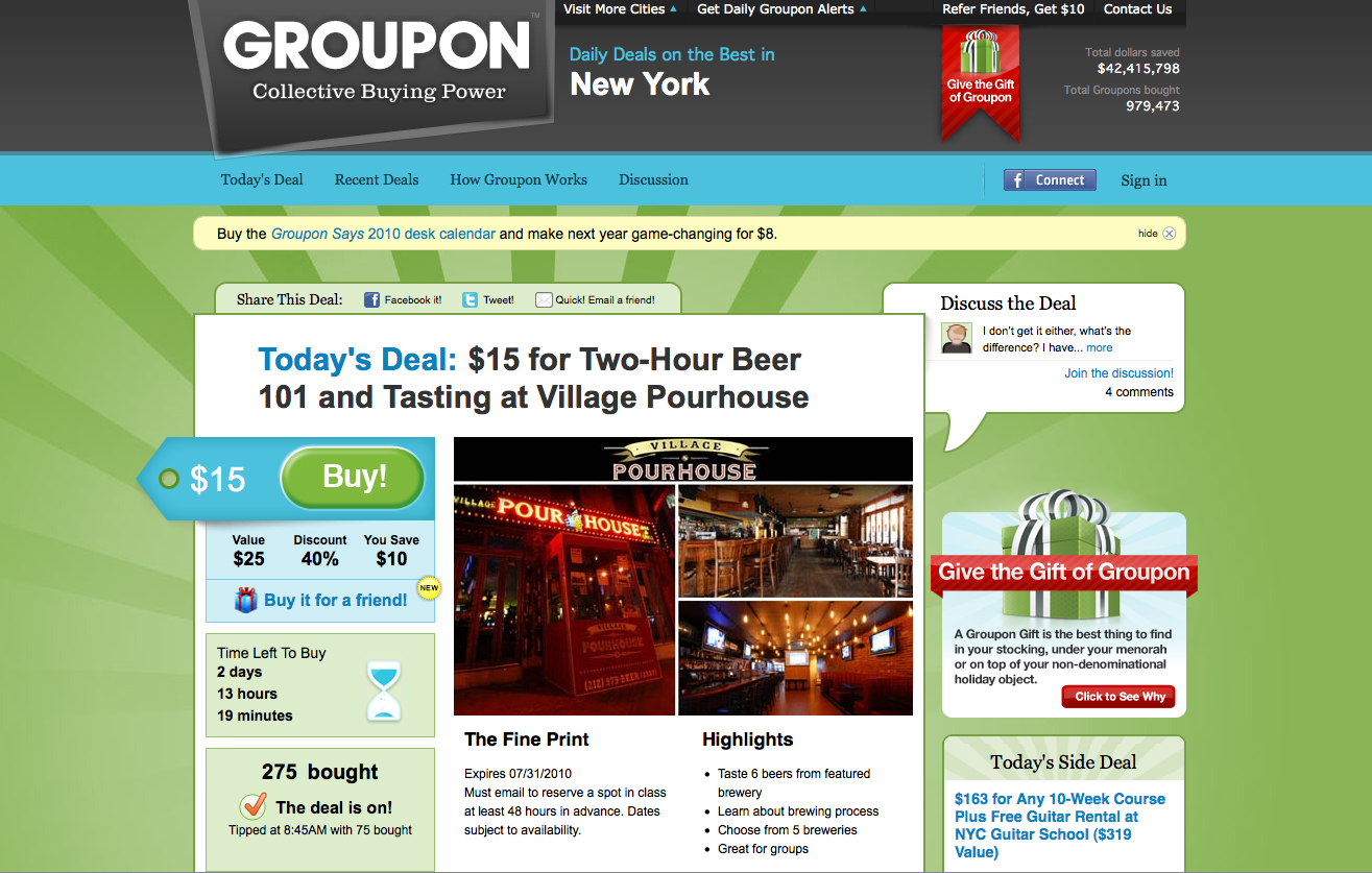 ... Groupon was successful in creating value and fun for both consumers